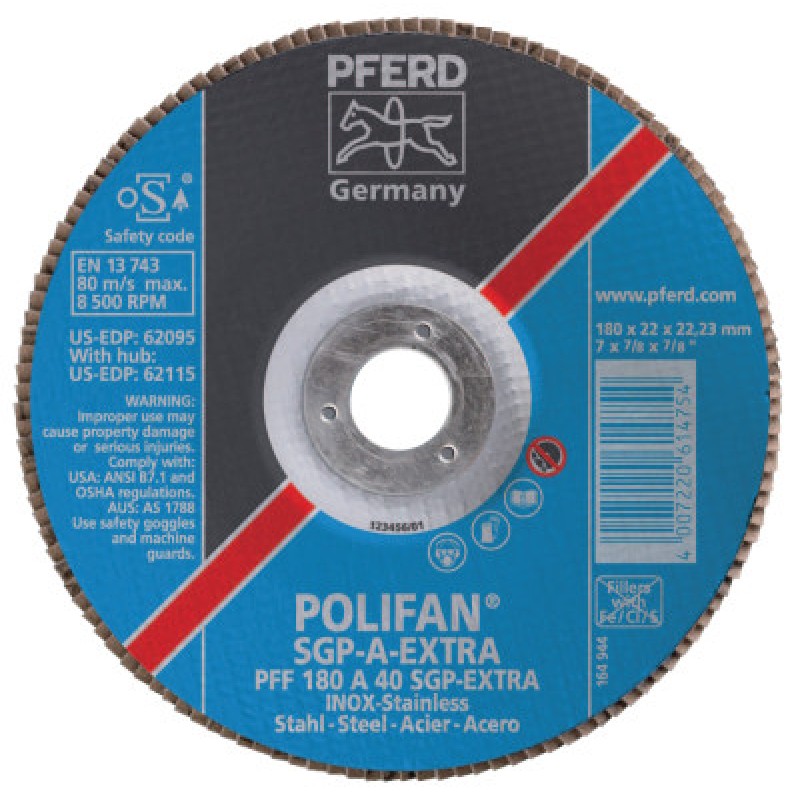 4-1/2 X 5/8-11 POLIFAN SGP CO-COOL FLAT 40G-PFERD INC.-419-62621