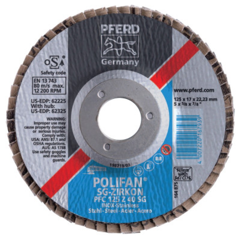 5 X 7/8 POLIFAN SG ZIRCCONICAL 40G-PFERD INC.-419-62225