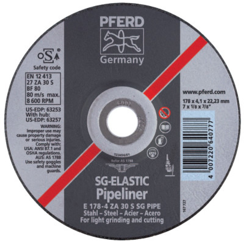 4-1/2 X 1/8 X 7/8 T27 PIPELINE WHL 4.1MM A24 R-PFERD INC.-419-63400