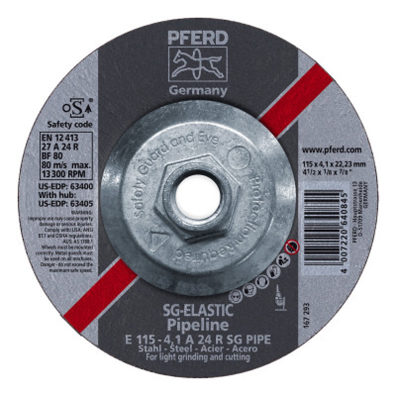 4-1/2 X 1/8 X 5/8-11 T27PPL WHL 4.1MM A24 R SG-PFERD INC.-419-63405