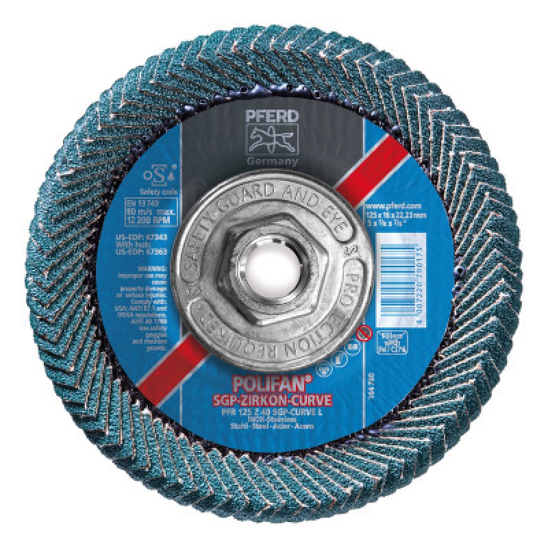 5 X 5/8-11 POLIFAN CURVEZIRC ALUM LRG RD 40G-PFERD INC.-419-67363
