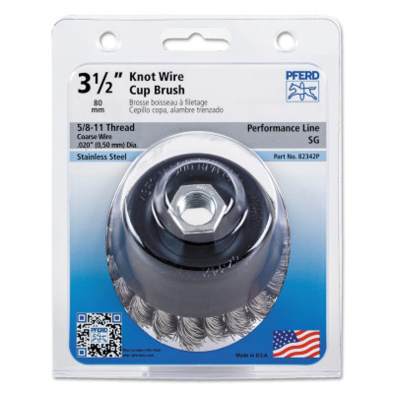 P.O.P. 3-1/2" KNOT WIRECUP BRUSH .020 SS-PFERD INC.-419-82342P