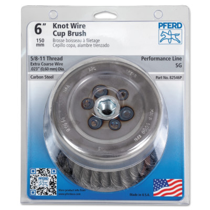 P.O.P. 6" KNOT WIRE CUPBRUSH .023 CS WIRE-PFERD INC.-419-82546P