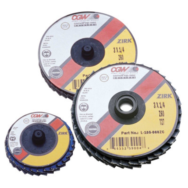 2" ROLOC-TYPE T27 ZIRCONIA REGULAR 36 GRIT FLAP-CGW CAMEL GRIND-421-30001