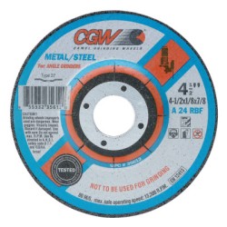 4-1/2X1/8X7/8 A24-R-BF STEEL T27 DP CT WHL-CGW CAMEL GRIND-421-35612