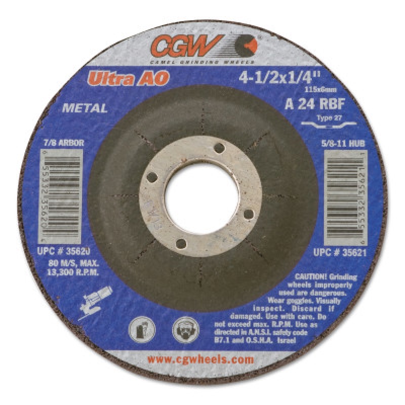 7X1/4X5/8-11 A24-R-BF STEEL T27 DP CT WHL-CGW CAMEL GRIND-421-35641