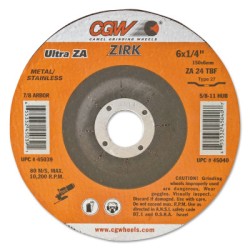 4-1/2X1/4X7/8 ZA24-T-B ZIRCONIA T27 DP CT WHL-CGW CAMEL GRIND-421-35624