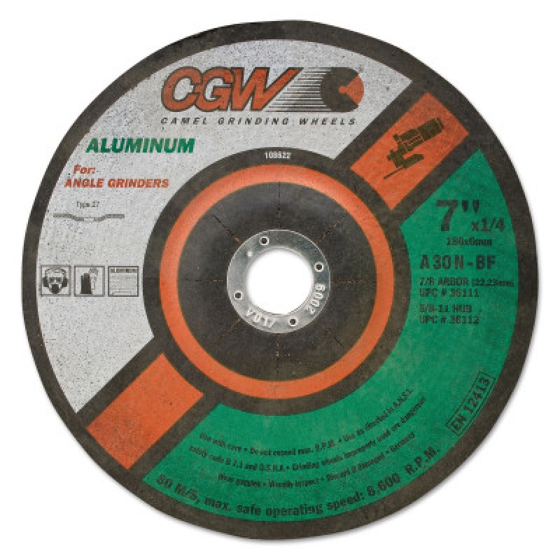 4-1/2"X1/4"X7/8" TYPE 27DEPRESSED CENTER WHEEL-CGW CAMEL GRIND-421-36107