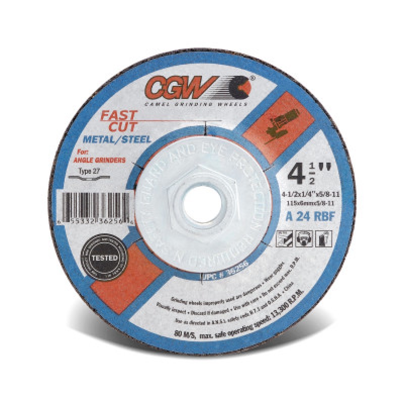 5 X 1/4 X 7/8 A24-R-BF STEEL T27-CGW CAMEL GRIND-421-36257