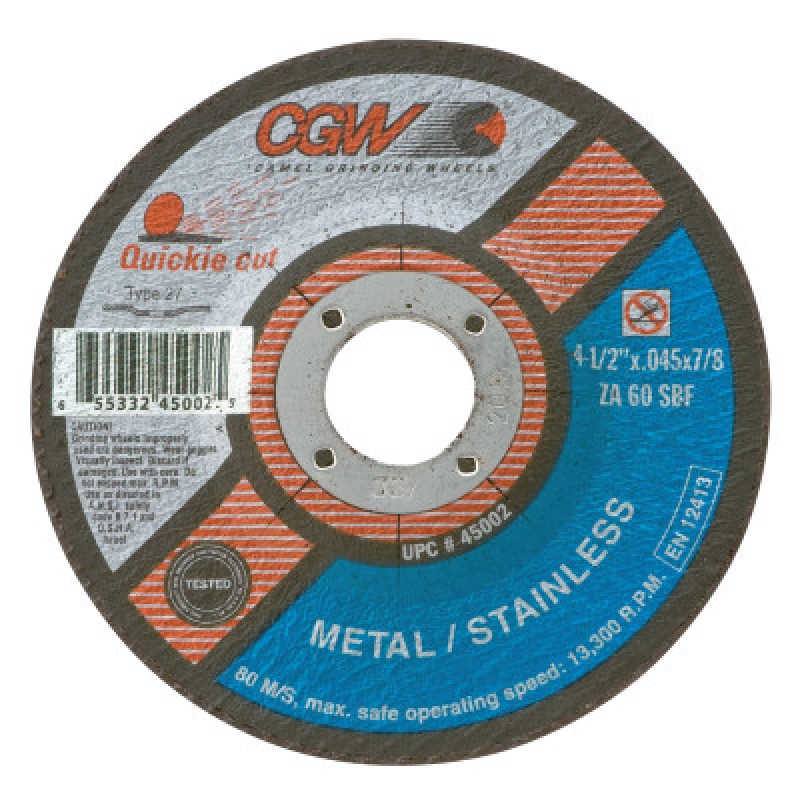 4-1/2".045X7/8" T27 ZA60-S-BF QUICKIE C.O. WHL-CGW CAMEL GRIND-421-45002