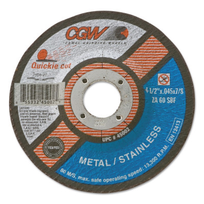 7"X1/16"X7/8 T27 ZA60-SBF QUICKIE C.O. WHL-CGW CAMEL GRIND-421-45008