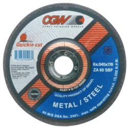 6"X.045X7/8" T27 ZA60-S-BF QUICKIE C.O. WHL-CGW CAMEL GRIND-421-45007