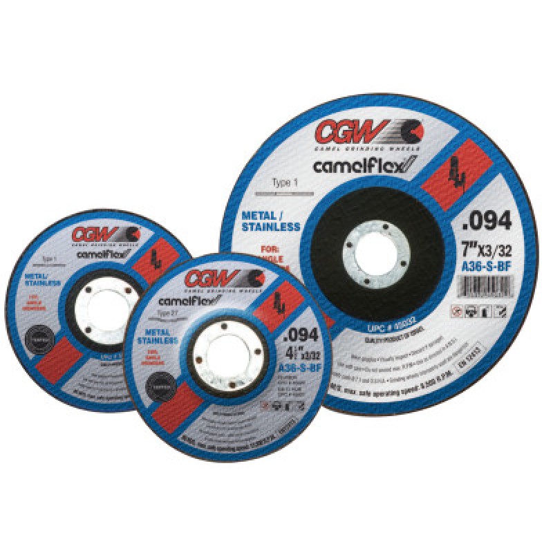 7 X 3/32 X 7/8 A36-S-BFT1 CUTOFF WHEEL (.094) T-CGW CAMEL GRIND-421-45032