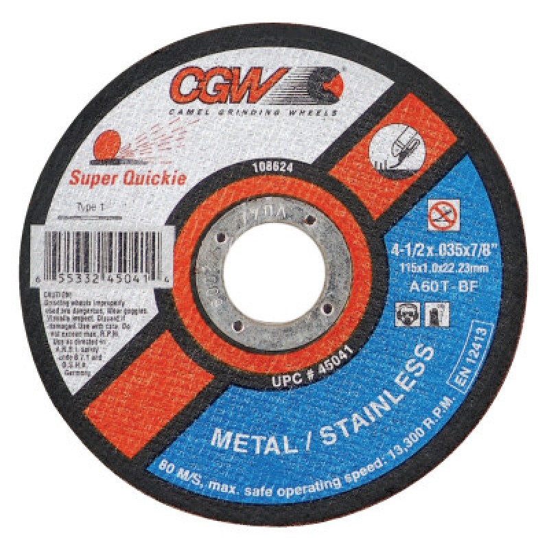 4-1/2" X .045 X 7/8 TYPE27 SUPER QUICKIE WHEEL-CGW CAMEL GRIND-421-45099