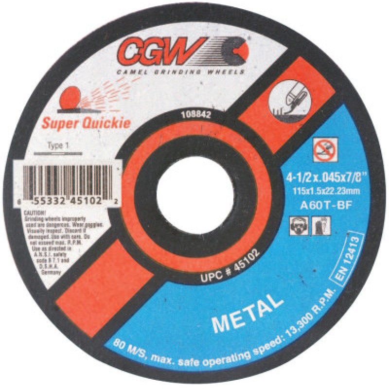 6X.045X7/8- T27- A60-T-BF SUPER QUICKIE-CGW CAMEL GRIND-421-45098