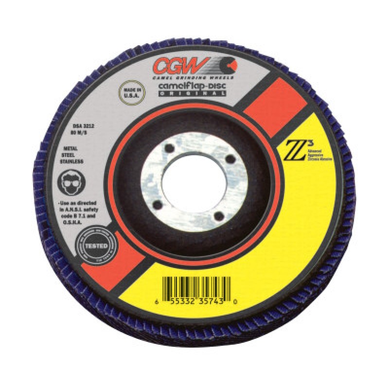 4-1/2X5/8-11 Z3-60 T27 ULTIMATE FLAP DISC-CGW CAMEL GRIND-421-54014