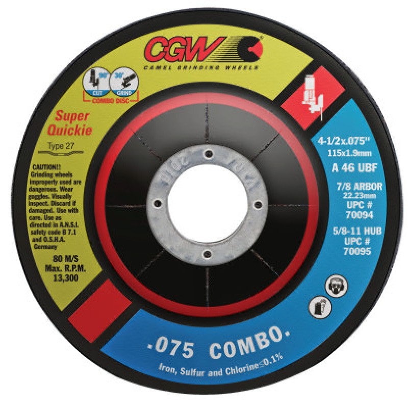 5 X .075 (5/64) X 5/8-11A46U  SUPER QUICKIE T27-CGW CAMEL GRIND-421-70097