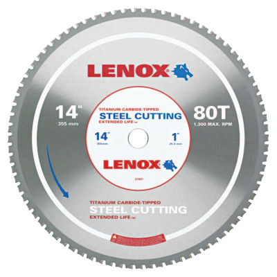 14" 80T STEEL METAL CUTTING SAW BLADE-IRWIN-433-21891ST140080CT