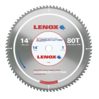 14" 80T ALUMINUM METAL CUTTING SAW BLADE-IRWIN-433-21892AL140080CT