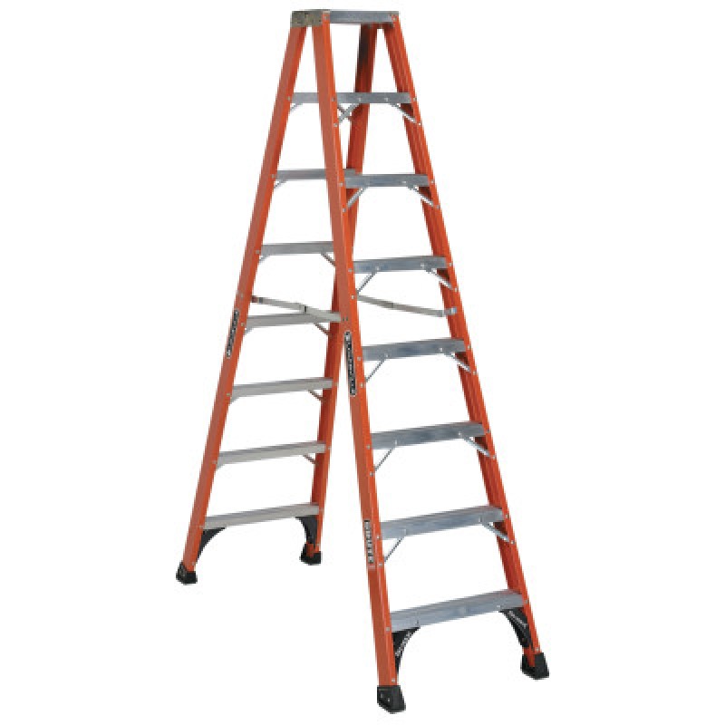 BRUTE 375 FIBERFLASS 8'TWIN STEPLADDER-LOUISVILLE LADD-443-FM1408HD