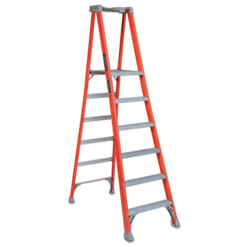 TYPE 1A FIBERGLASS PRO PLATFORM LADDER 6'-LOUISVILLE LADD-443-FXP1706