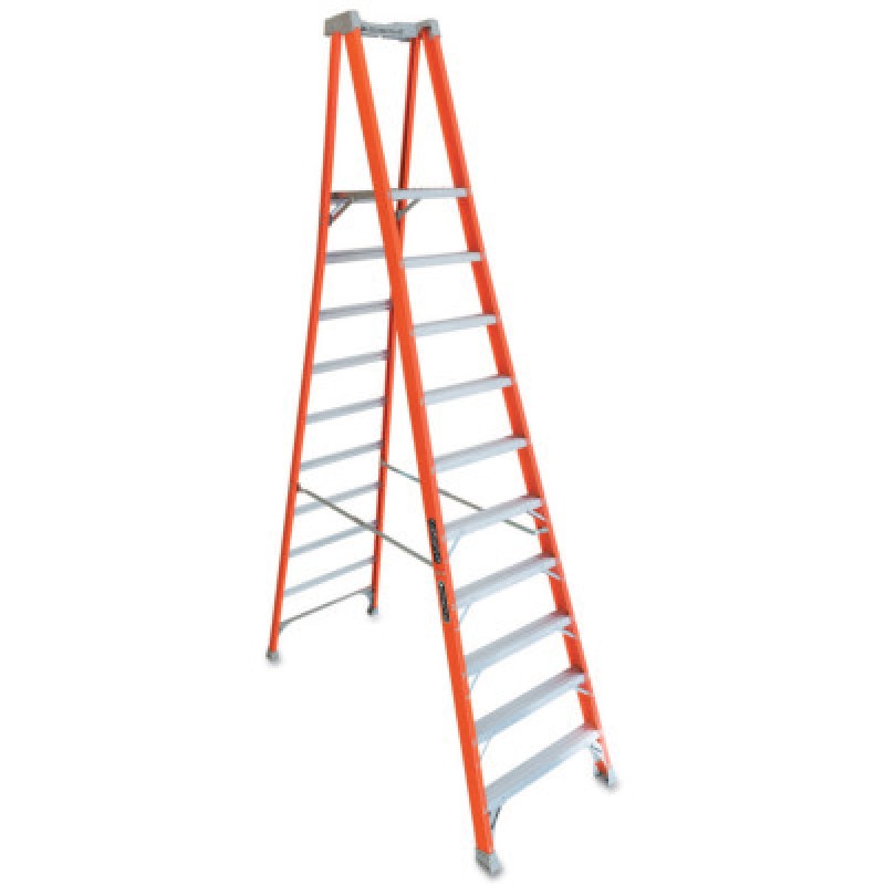 TYPE 1A FIBERGLASS PRO PLATFORM LADDER 10'-LOUISVILLE LADD-443-FXP1710