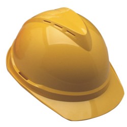 V-GARD VENTED YELLOW HARD CAP 4 POINT SUSP.-MINE SAFETY APP-454-10034020