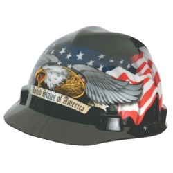 STANDARD V GUARD CAP WITH AMERICAN FLAG/EAGLE-MINE SAFETY APP-454-10052947