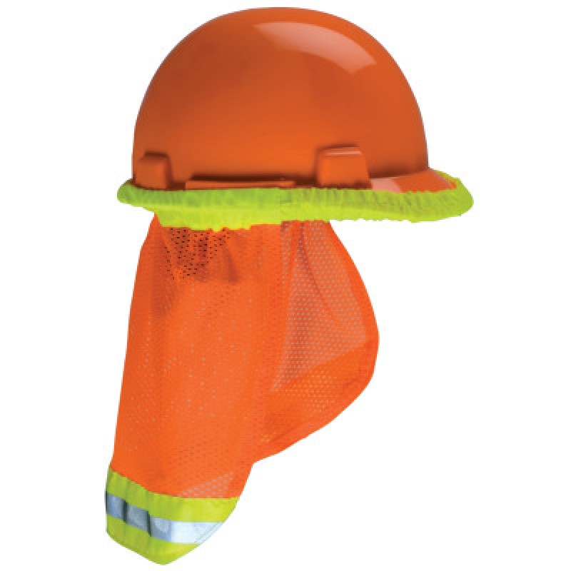 HI-VIZ ORNG SUNSHADE W/REFLEC STRIPE/YLW-LM BAND-MINE SAFETY APP-454-10098031