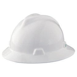 WHITE V-GARD SLOTTED HAT-MINE SAFETY APP-454-454733