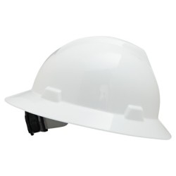 WHITE V-GARD HAT W/RATCHSLOTTED-MINE SAFETY APP-454-475369