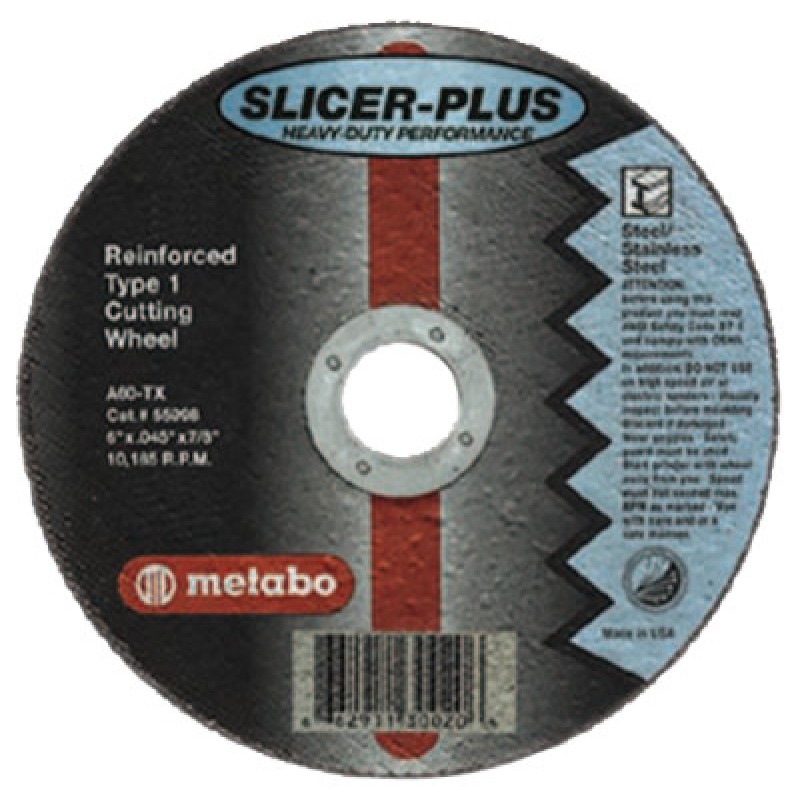6"X.045X7/8" TYPE 1 SLICER WHEEL A60TX GRIT-METABO CORPORAT-469-655998000