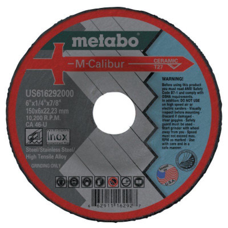 6X1/4X7/8 CA46U TYPE 27DEP. CNTR WHEEL-METABO CORPORAT-469-US616292000