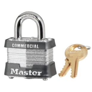 4 PIN TUMBLER SAFETY PADLOCK KEYED DIFFERENT-MASTER LOCK*470-470-3DCOM