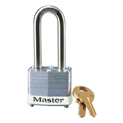 WHITE LMNTD STEEL SAFETYPADLOCK; 2 IN SHACKLE-MASTER LOCK*470-470-3LHWHT
