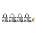 4 PIN TUMBLER SAFETY PADLOCK SET (4 LOCKS) DIFFE-MASTER LOCK*470-470-3QCOM