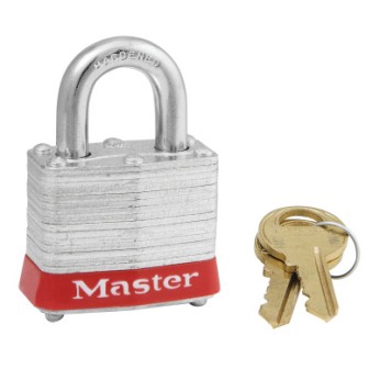 4 PIN TUMBLER PADLOCKW/RED BUMPE-MASTER LOCK*470-470-3RED