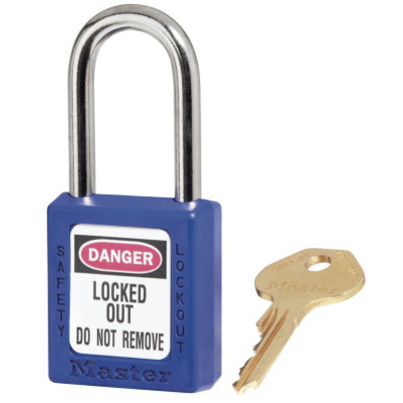 BLUE PLASTIC SAFETY PADLOCK  KEYED DIFFERENTLY-MASTER LOCK*470-470-410BLU