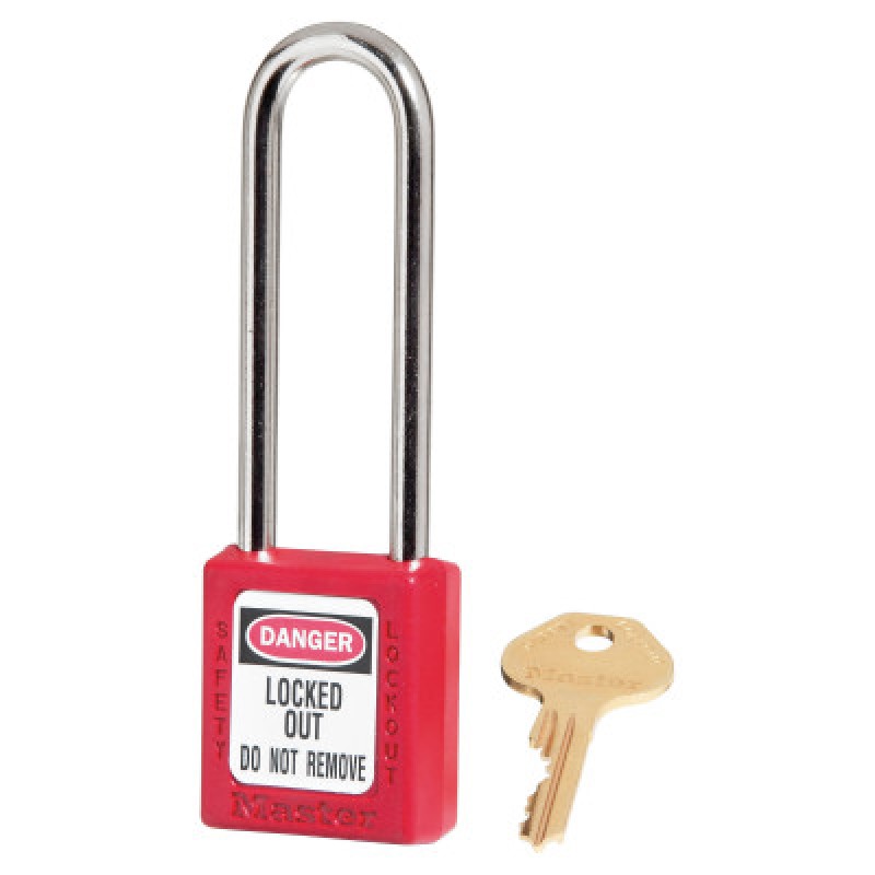 6 PIN RED SAFETY LOCKOUTPADLOCK W/3" SHACKLE KA-MASTER LOCK*470-470-410KALTRED