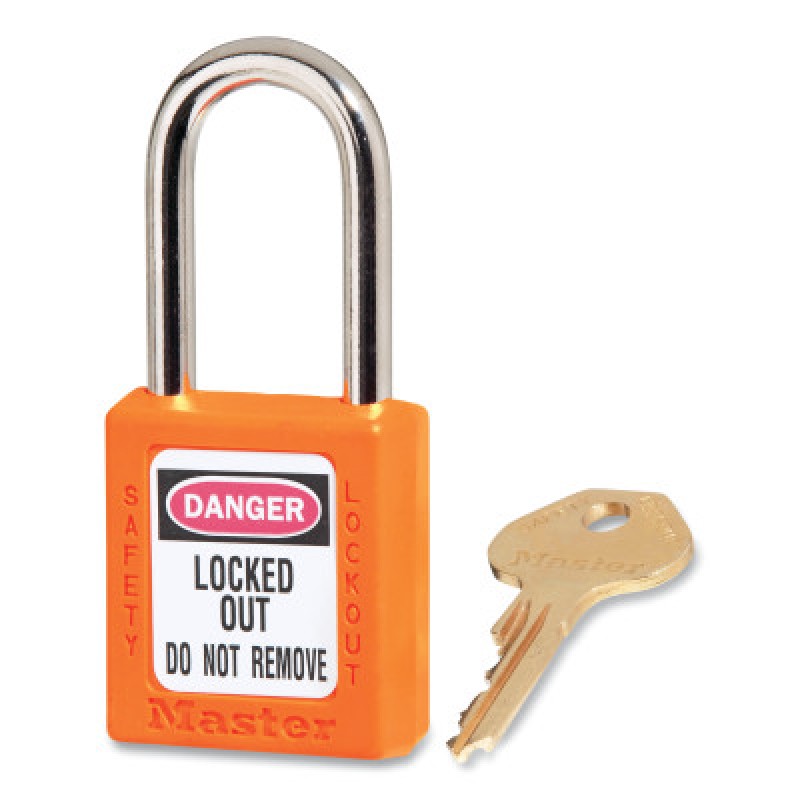 ORANGE PLASTIC SAFETY PADLOCK  KEYED DIFFERENTLY-MASTER LOCK*470-470-410ORJ