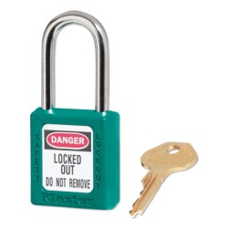 TEAL PLASTIC SAFETY PADLOCK  KEYED DIFFERENTLY-MASTER LOCK*470-470-410TEAL