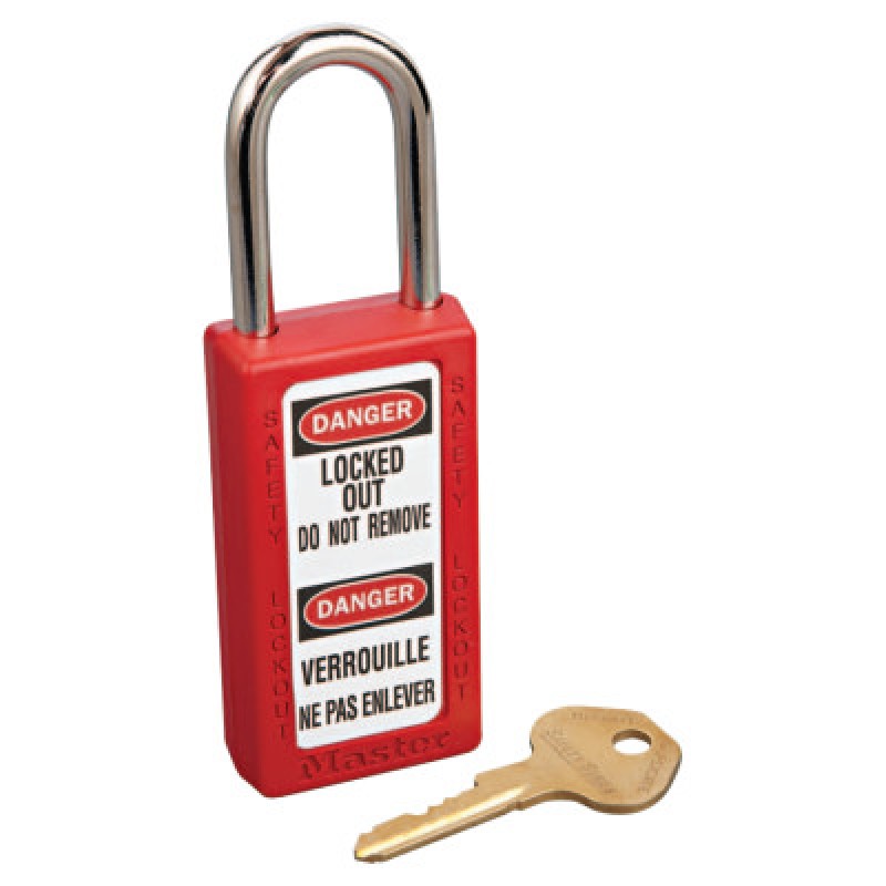 6 PIN TUMBLER PADLOCK KEYED DIFF. SAFETY LOCK-MASTER LOCK*470-470-411RED