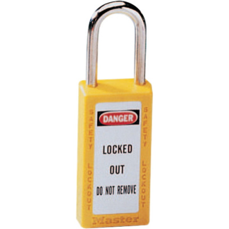 6 PIN CYLINDER SAFETY LOCKOUT PADLOCK KEYED DIFF-MASTER LOCK*470-470-411YLW