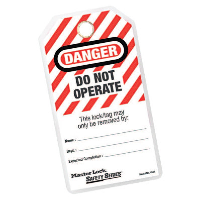 DO NOT OPERATE SAFETY TAGS W/GROMM.&TIES 12/BAG-MASTER LOCK*470-470-497A