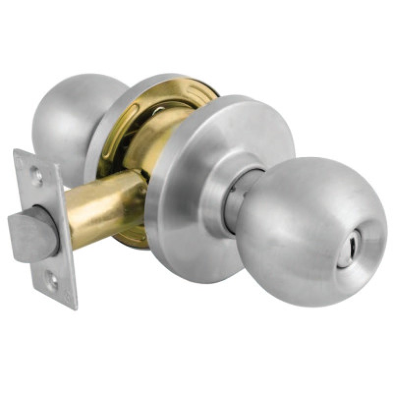 COMM CYL LOCKSET BALL KNOB PRIVACY SATIN CHROME-MASTER LOCK*470-470-BLC0332D