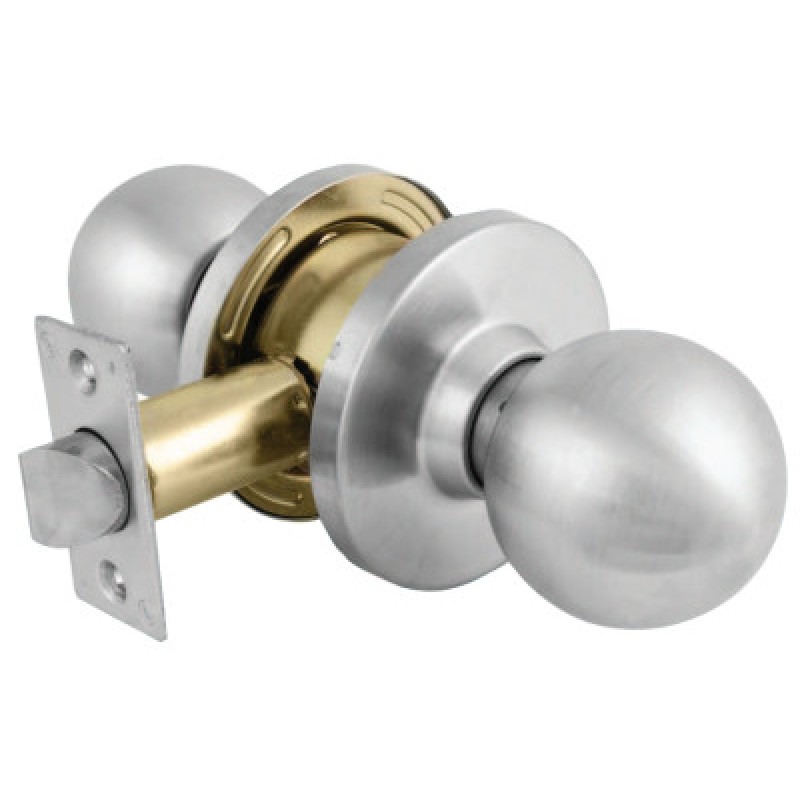 COMM CYL LOCKSET BALL KNOB PASSAGE SATIN CHROME-MASTER LOCK*470-470-BLC0432D