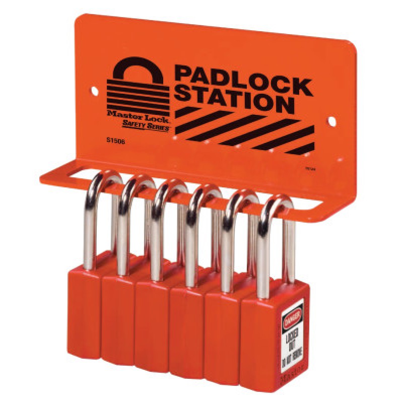 SIX PADLOCK WALL BRACKET-MASTER LOCK*470-470-S1506