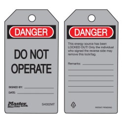 DO NOT OPERATE; METAL DETECTABLE SAFETY TAG-MASTER LOCK*470-470-S4002MT
