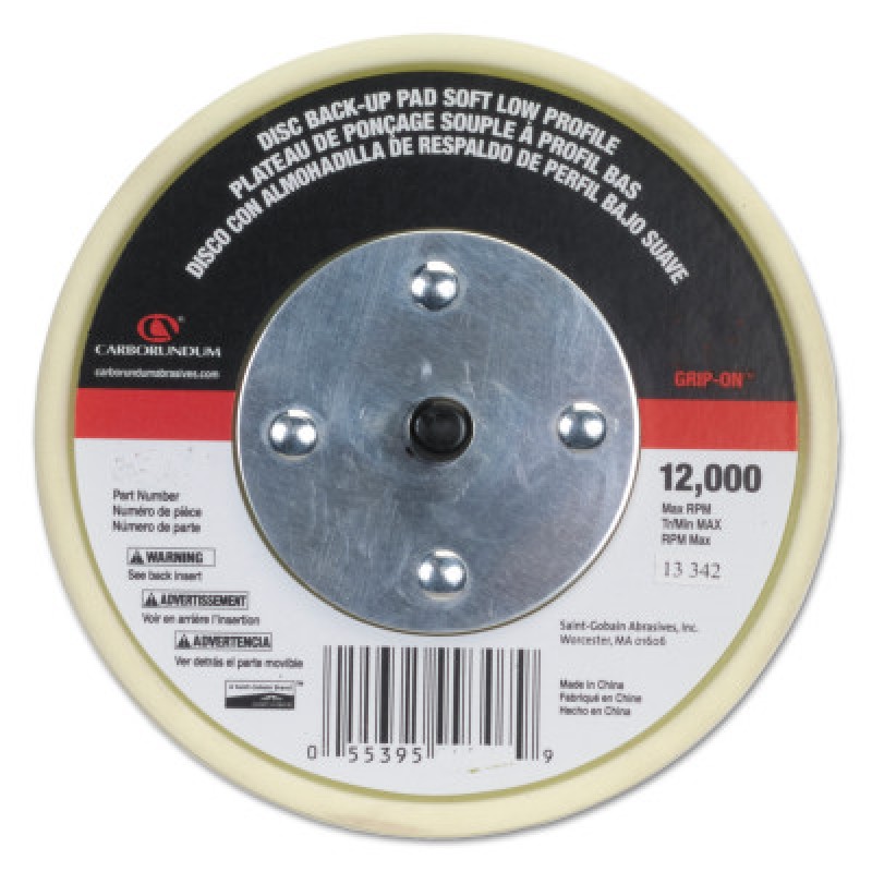 LOW PROFILE - SOFT 6" GRIP-ON BACK-UP PAD 12000-ST GOBAIN-544-481-05539599308