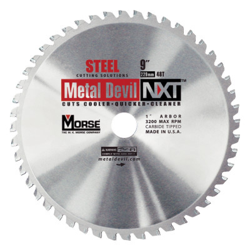 9IN 48T STEEL CUTTING CIRCULAR BLADE-1IN ARBOR-M K MORSE *497*-497-CSM948NSC